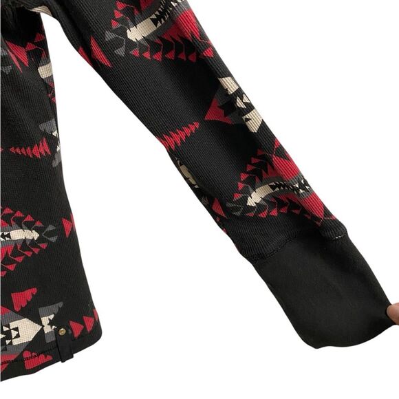 Lauren Ralph Lauren Active Hoodie Women Size M-L Aztec Thermal Sweatshirt Cotton - Picture 8 of 12